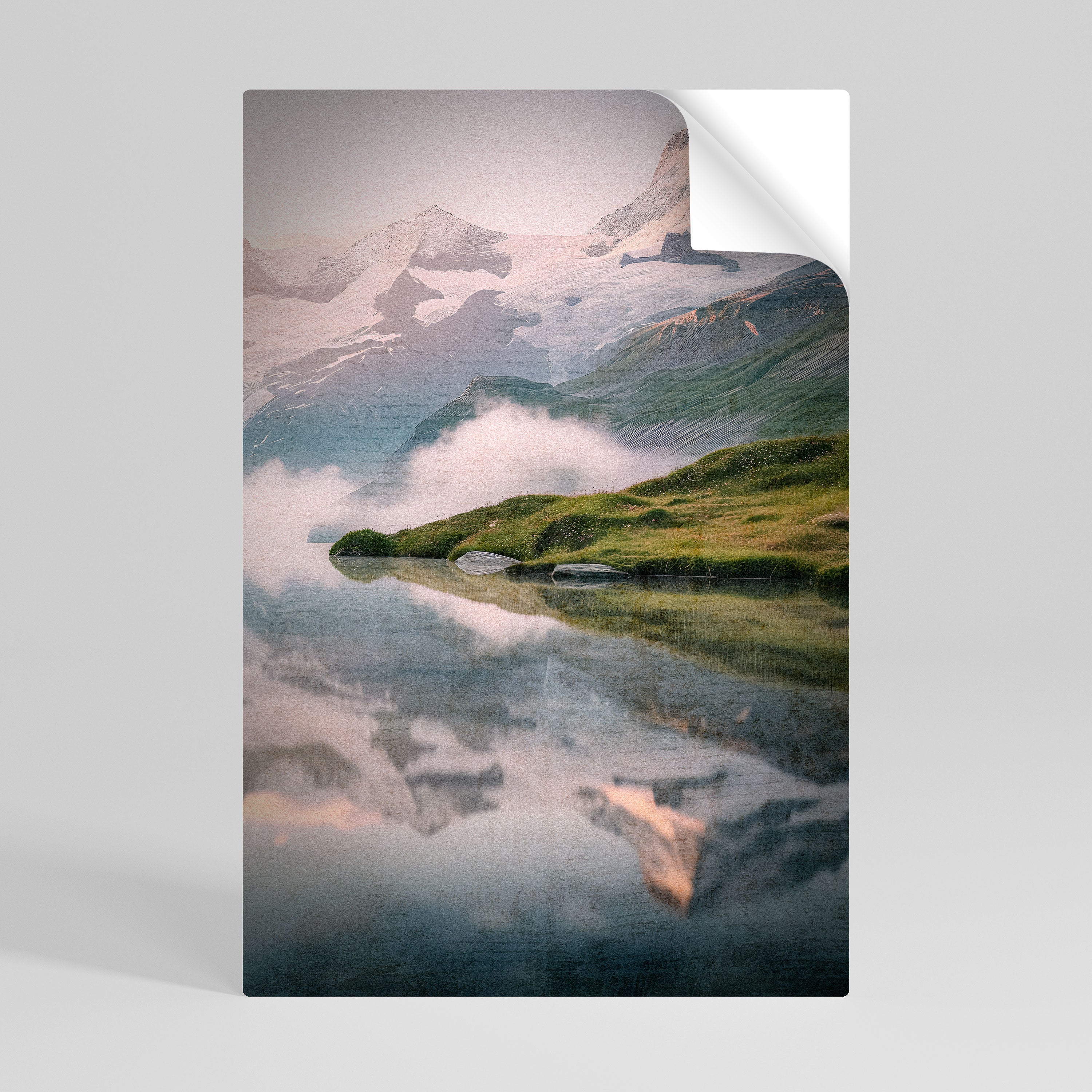 Póster vertical autoadhesivo FOGGY HORIZON