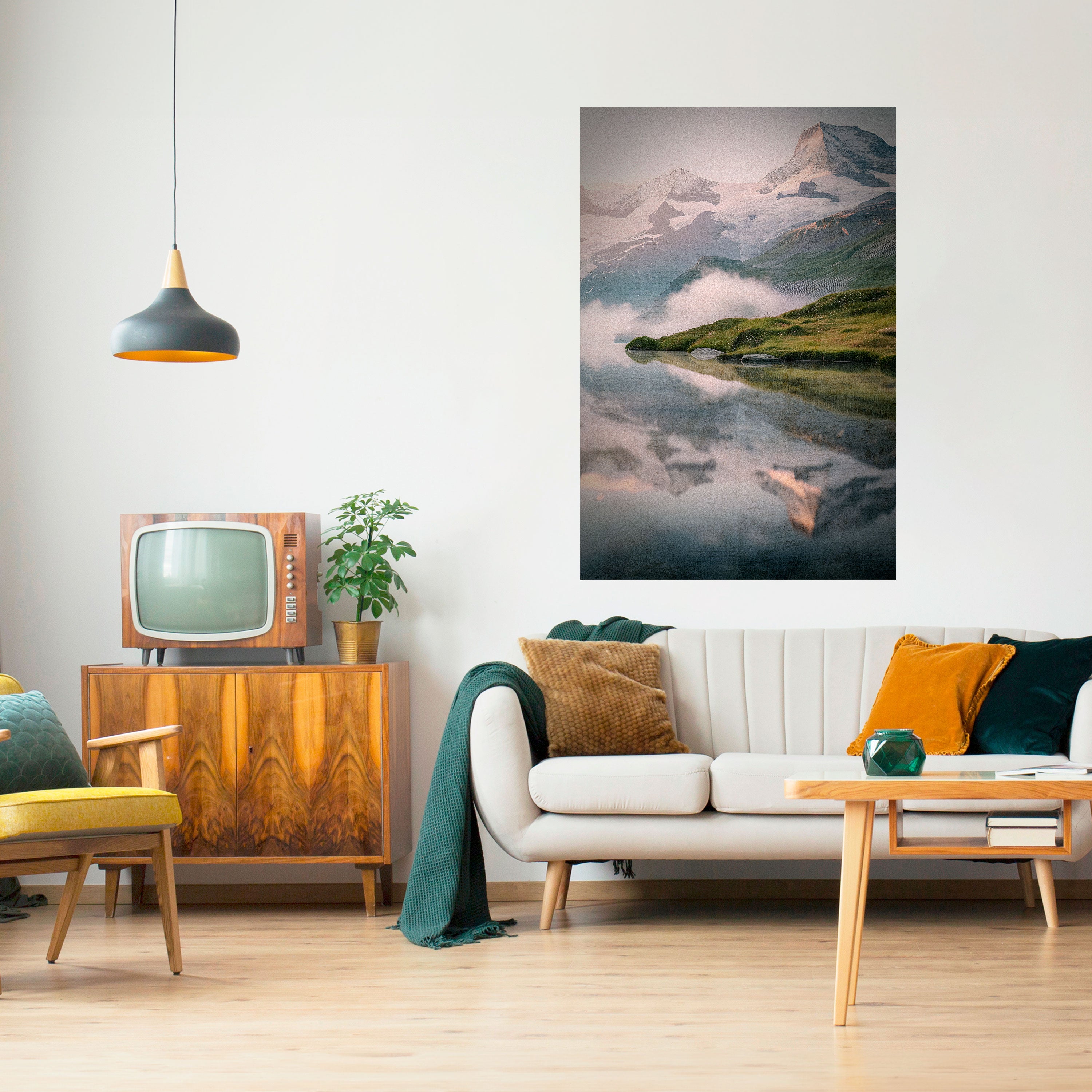 Póster vertical autoadhesivo FOGGY HORIZON