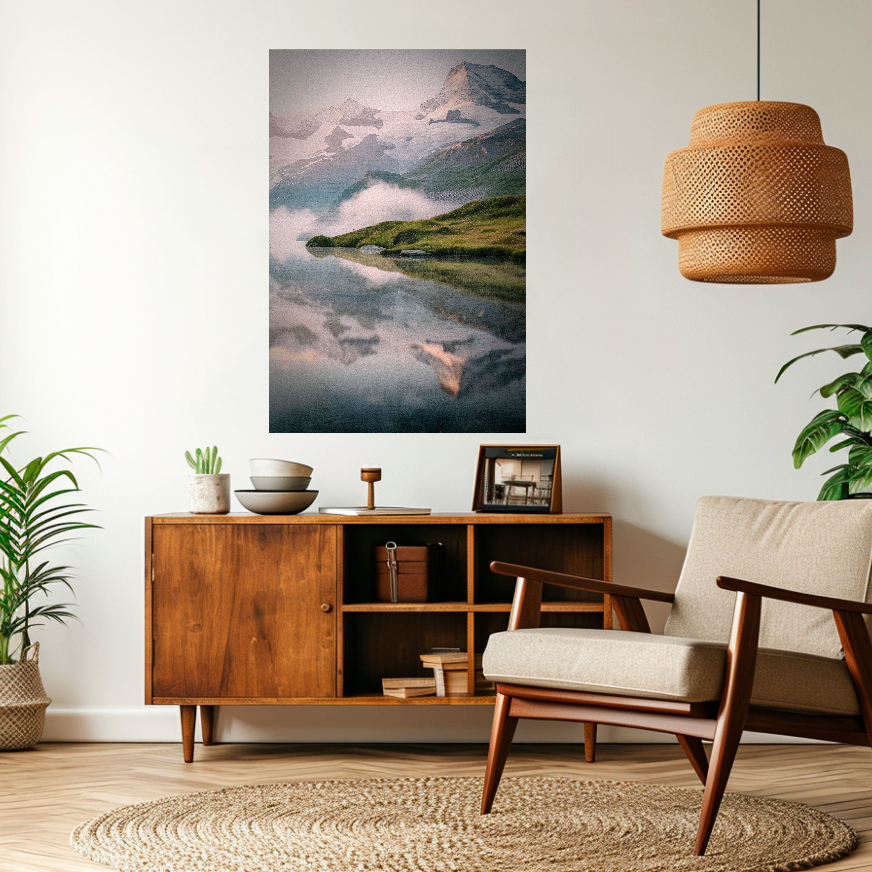 Póster vertical autoadhesivo FOGGY HORIZON