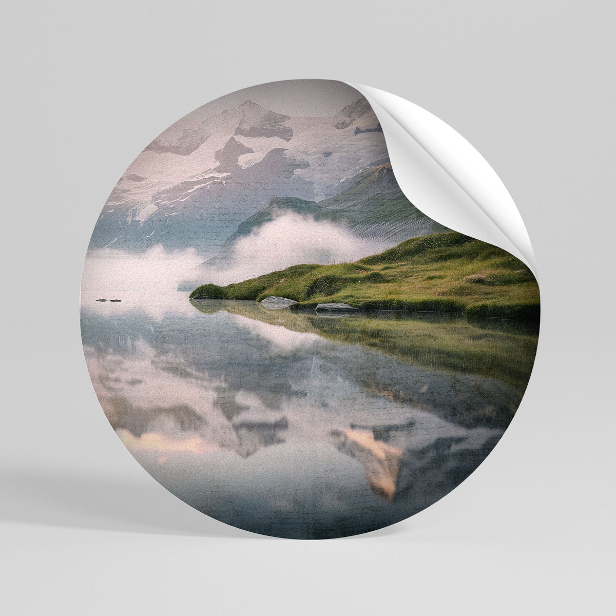 FOGGY HORIZON Vinilo adhesivo redondo