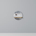 SILENT CABIN Estante Redondo Decorativo en Efecto Roble