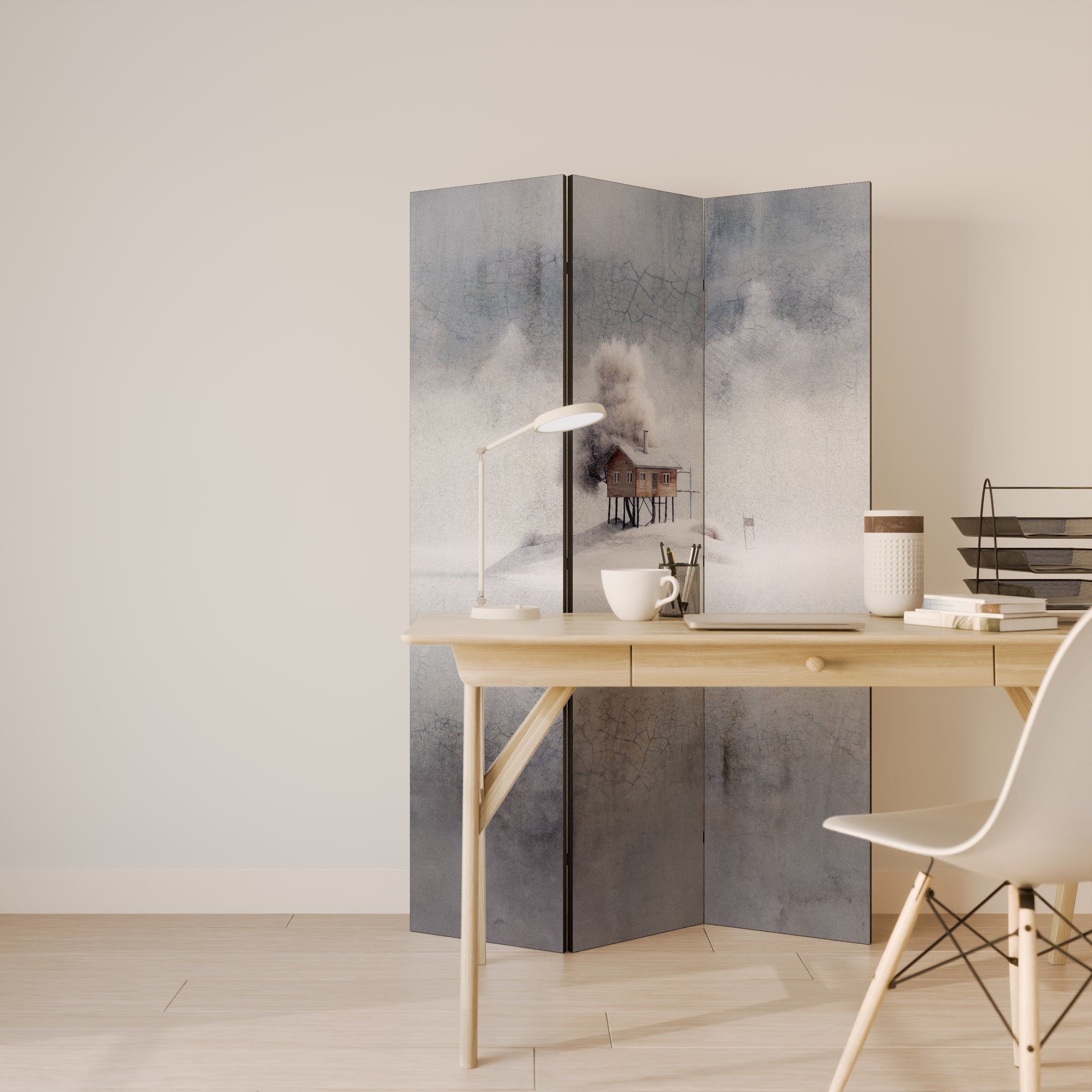 SILENT CABIN Decorative 3-Panel Room Divider