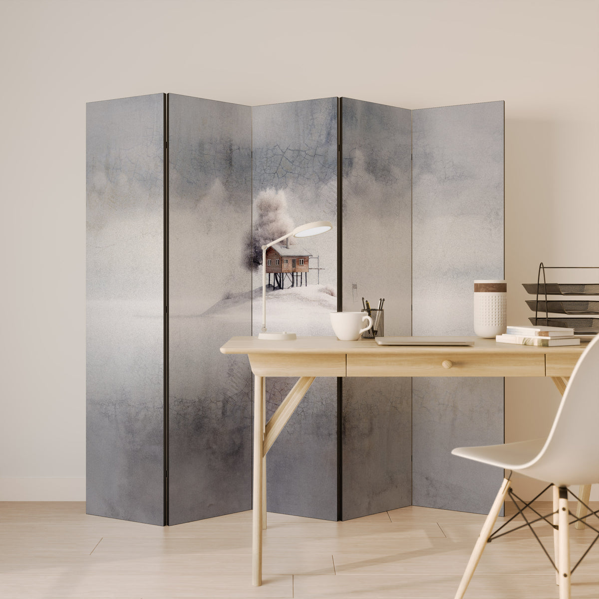 SILENT CABIN Biombo de 5 paneles