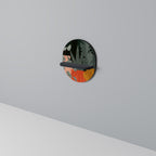 TROPICAL COMPOSITION Estante Ovalado Decorativo en Acabado Negro