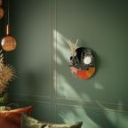 TROPICAL COMPOSITION Estante Ovalado Decorativo en Acabado Negro