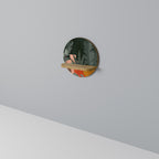 TROPICAL COMPOSITION Estante Redondo Decorativo en Efecto Roble