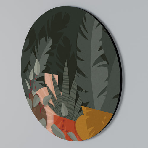 TROPICAL COMPOSITION Arte de pared redondo