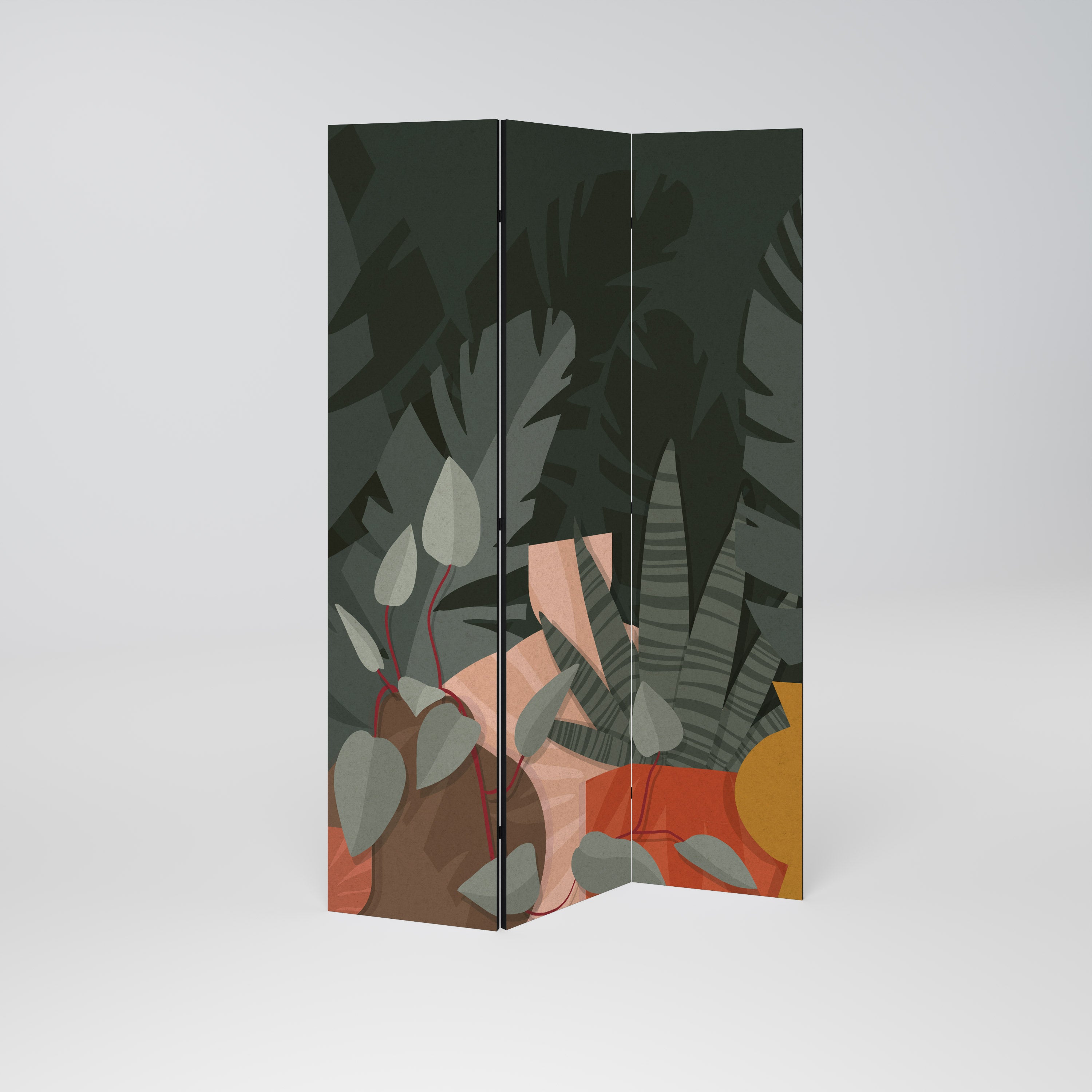 TROPICAL COMPOSITION Decorative 3-Panel Room Divider