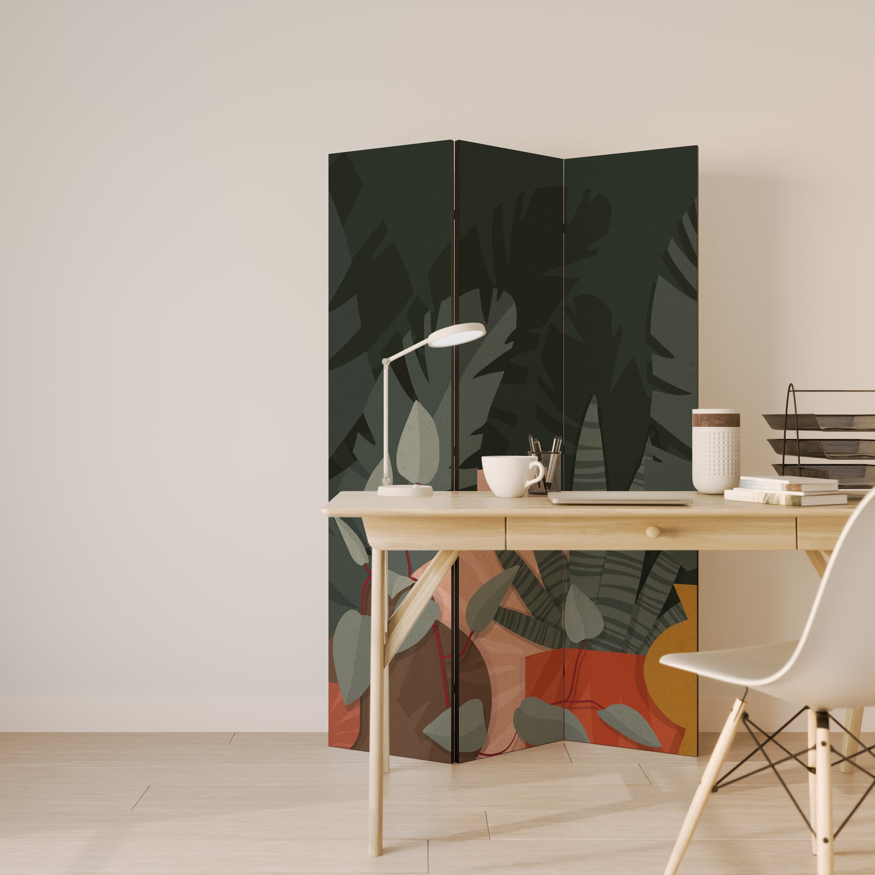 TROPICAL COMPOSITION Decorative 3-Panel Room Divider