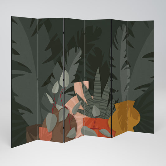 TROPICAL COMPOSITION Biombo de 6 paneles