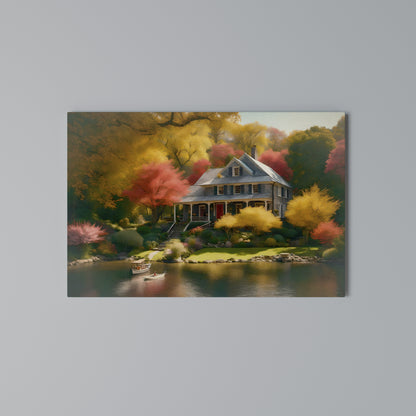 ENCHANTED AUTUMN REFUGE Cuadro en lienzo horizontal