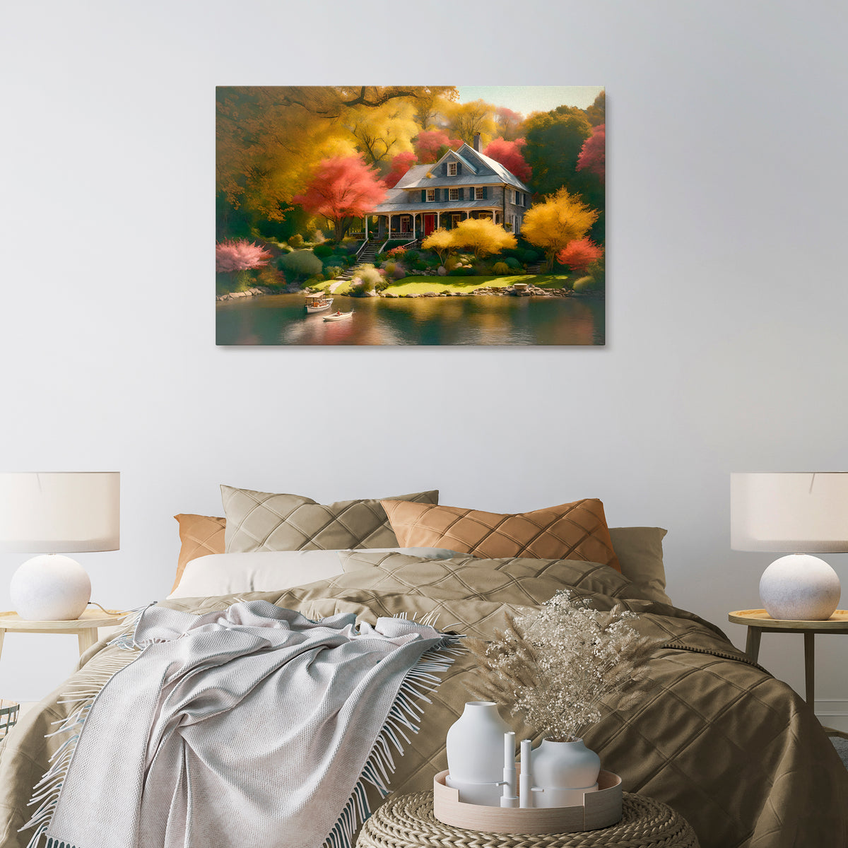 ENCHANTED AUTUMN REFUGE Cuadro en lienzo horizontal