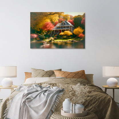 ENCHANTED AUTUMN REFUGE Cuadro en lienzo horizontal