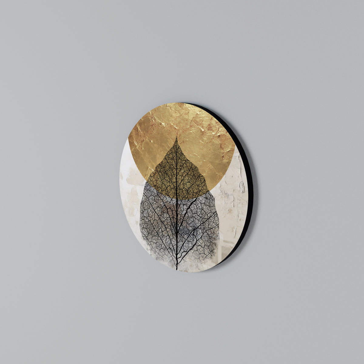 GOLD NERVATIO Arte de pared redondo
