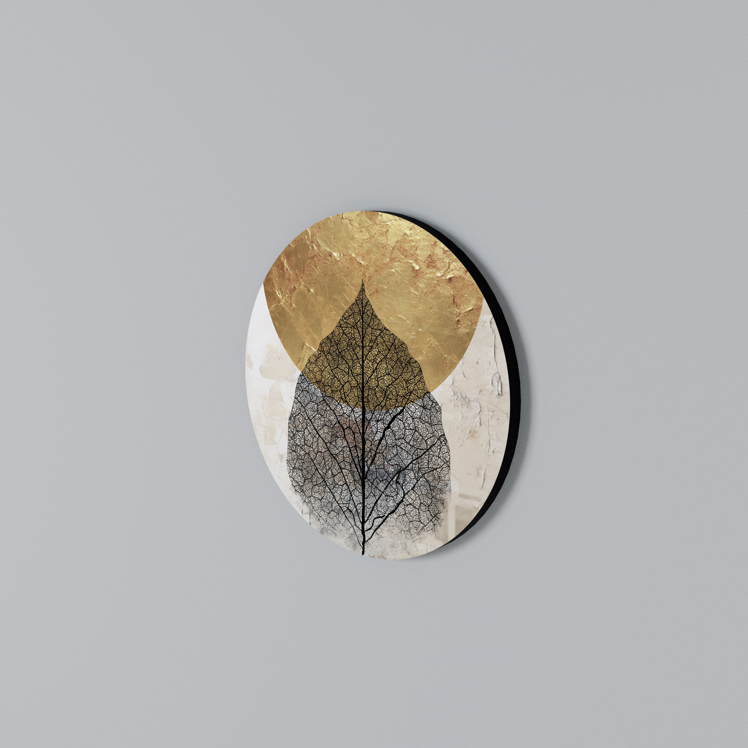 GOLD NERVATIO Round Wall Art