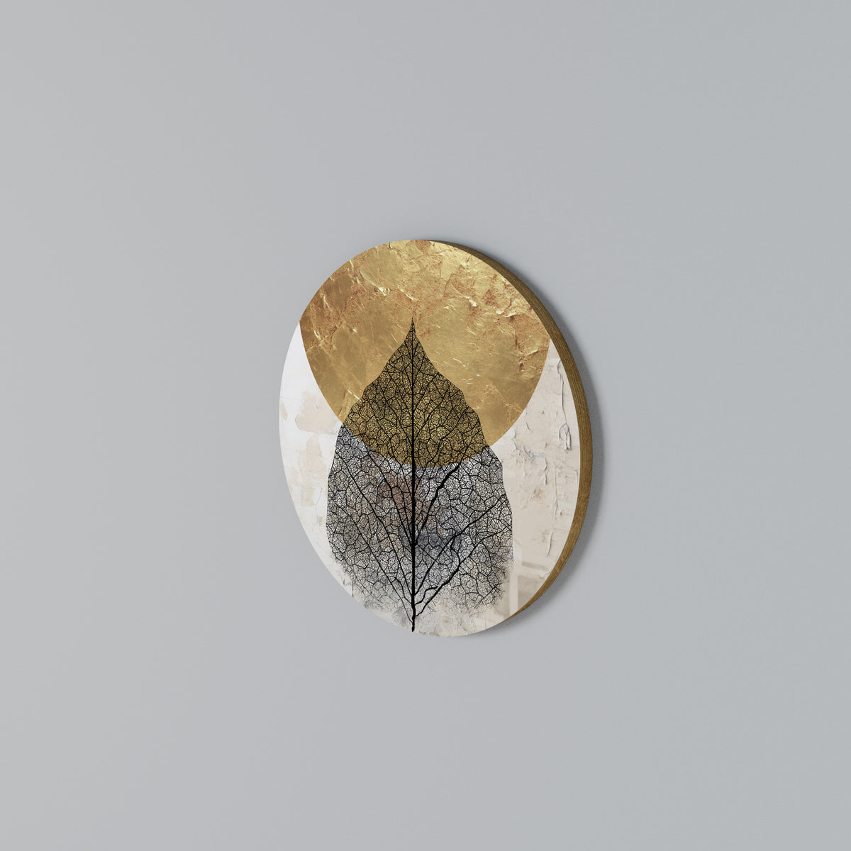 GOLD NERVATIO Arte de pared redondo