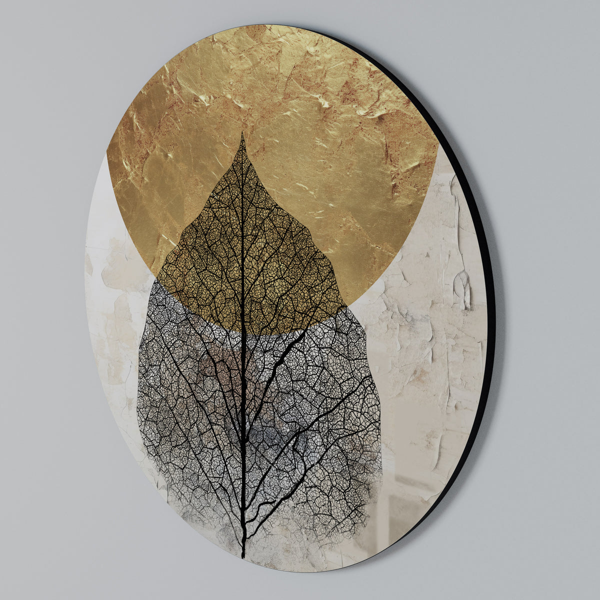 GOLD NERVATIO Arte de pared redondo