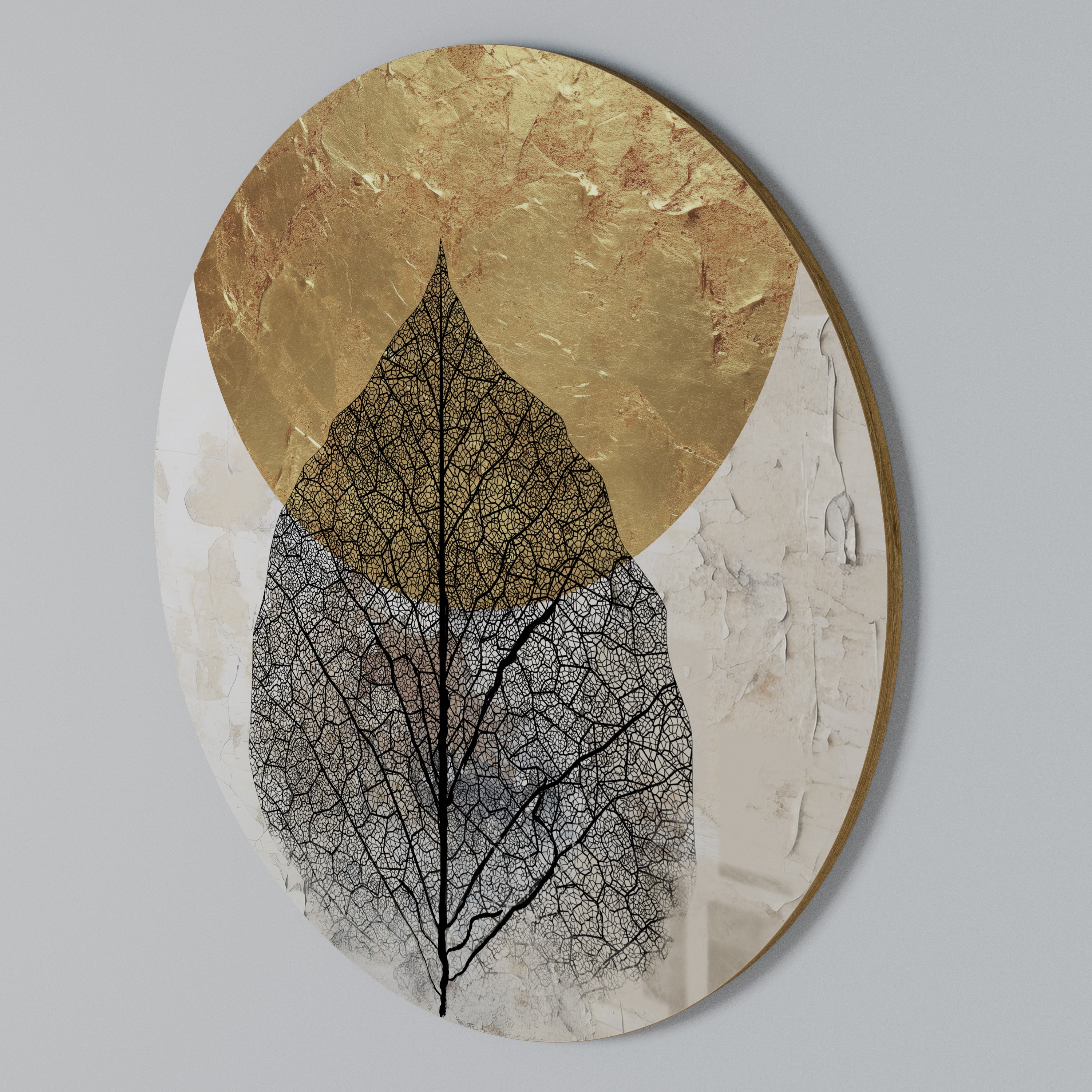 GOLD NERVATIO Round Wall Art