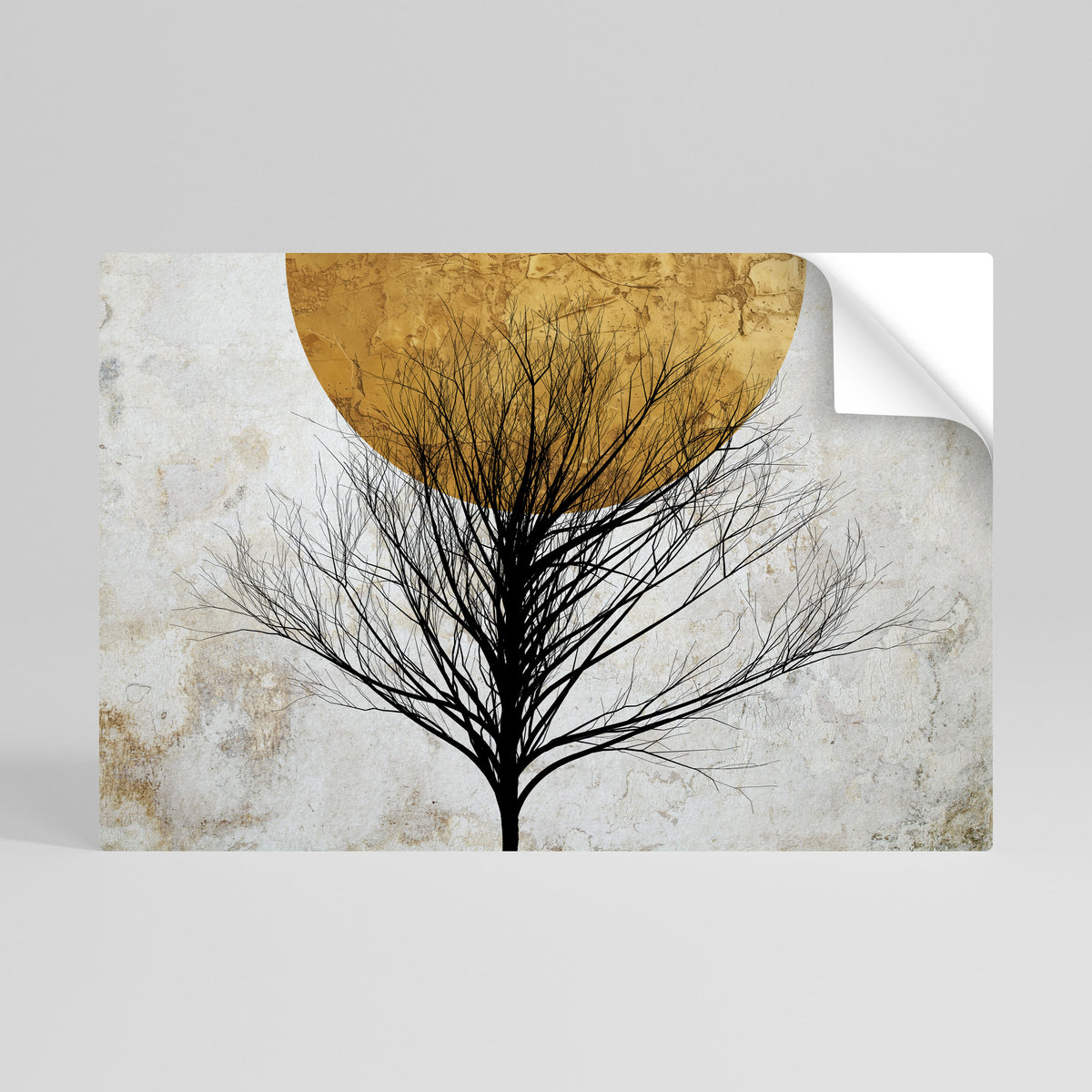 LONELY TREE Póster adhesivo horizontal