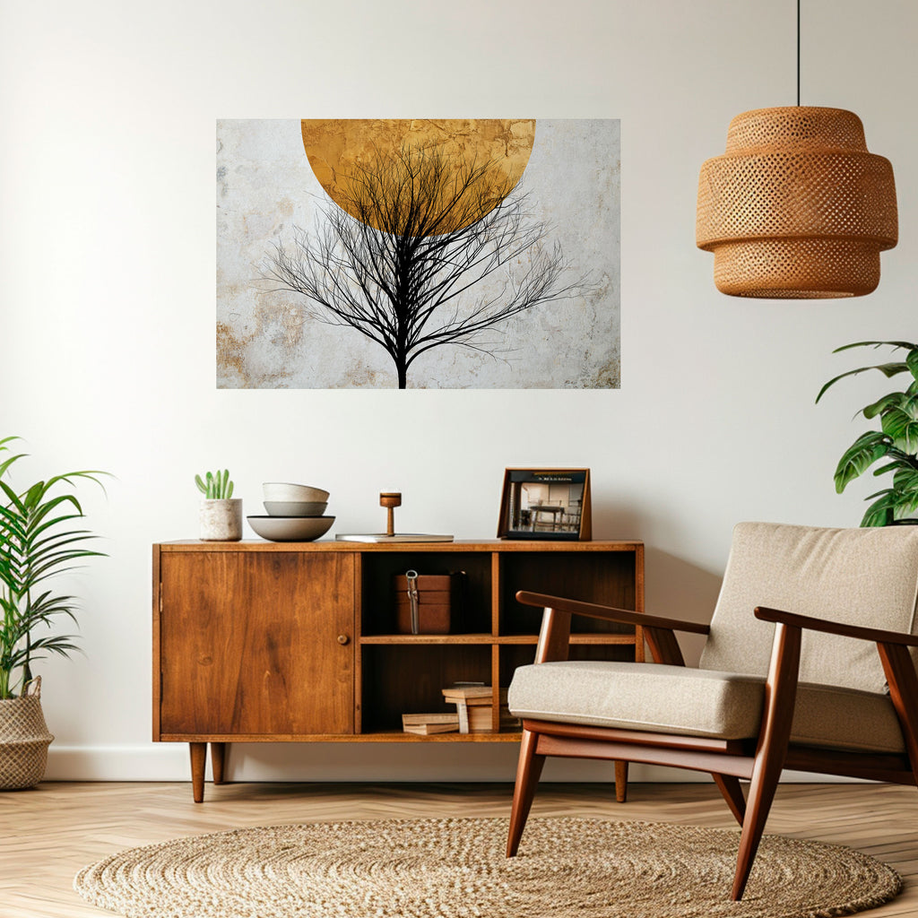 LONELY TREE Peel and Stick Horizontal Poster