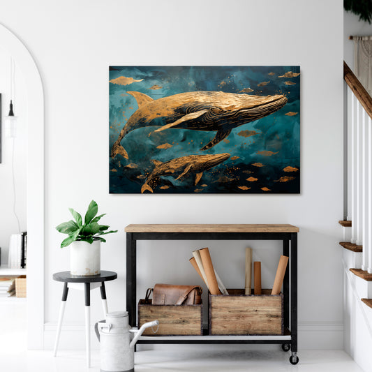 WHALE SONG SYMPHONY Cuadro en lienzo horizontal