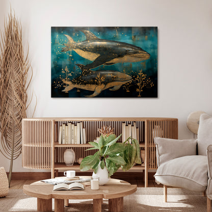 AQUATIC ELEGANCE Cuadro en lienzo horizontal