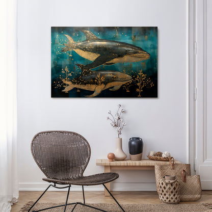 AQUATIC ELEGANCE Cuadro en lienzo horizontal