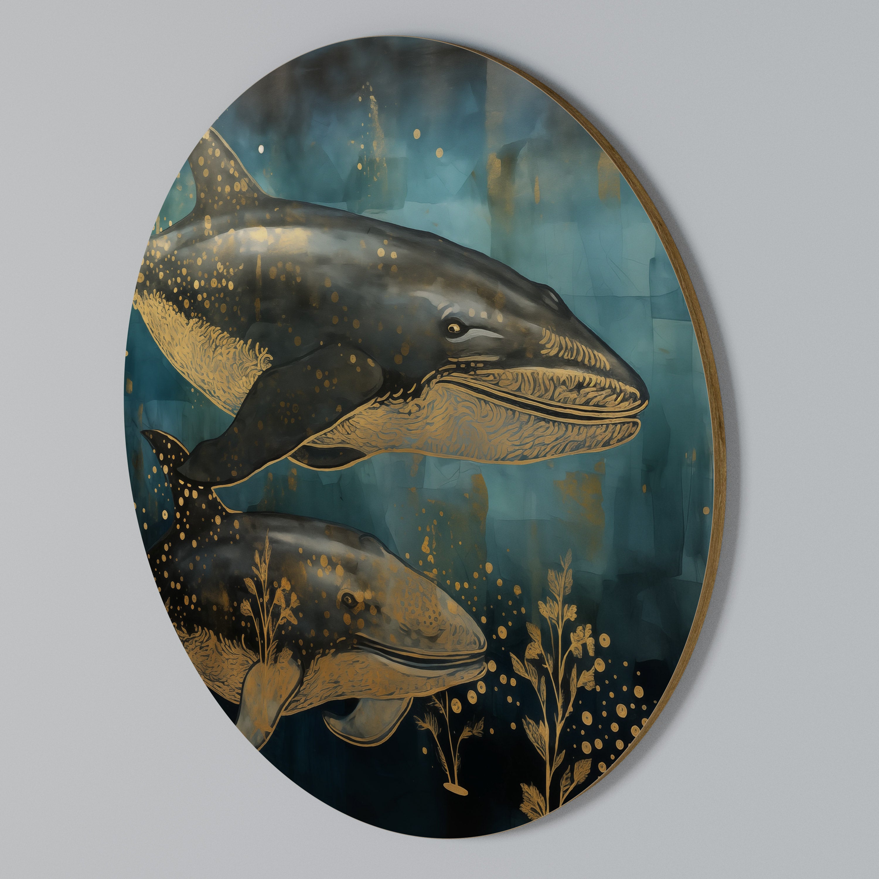 AQUATIC ELEGANCE Round Wall Art