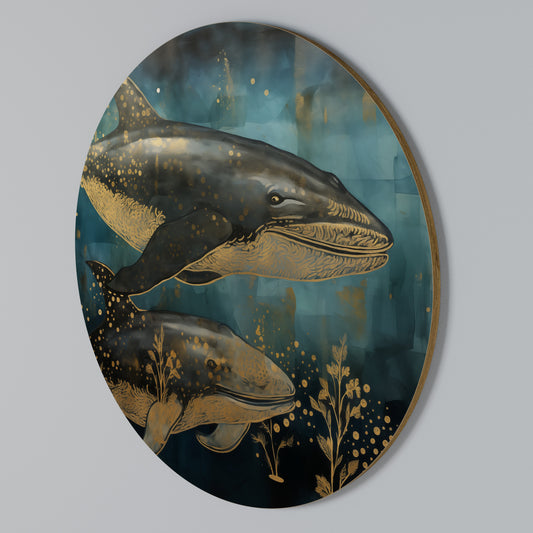 AQUATIC ELEGANCE Arte de pared redondo