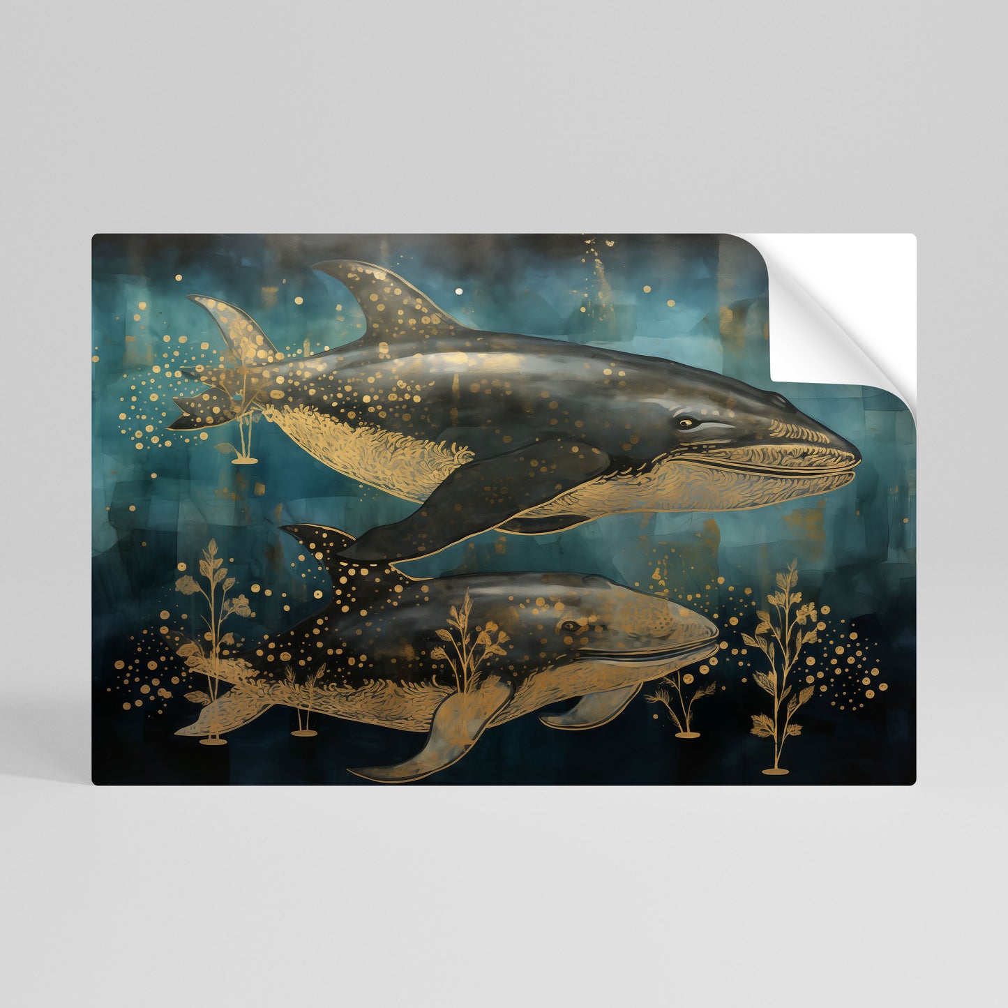 AQUATIC ELEGANCE Póster adhesivo horizontal