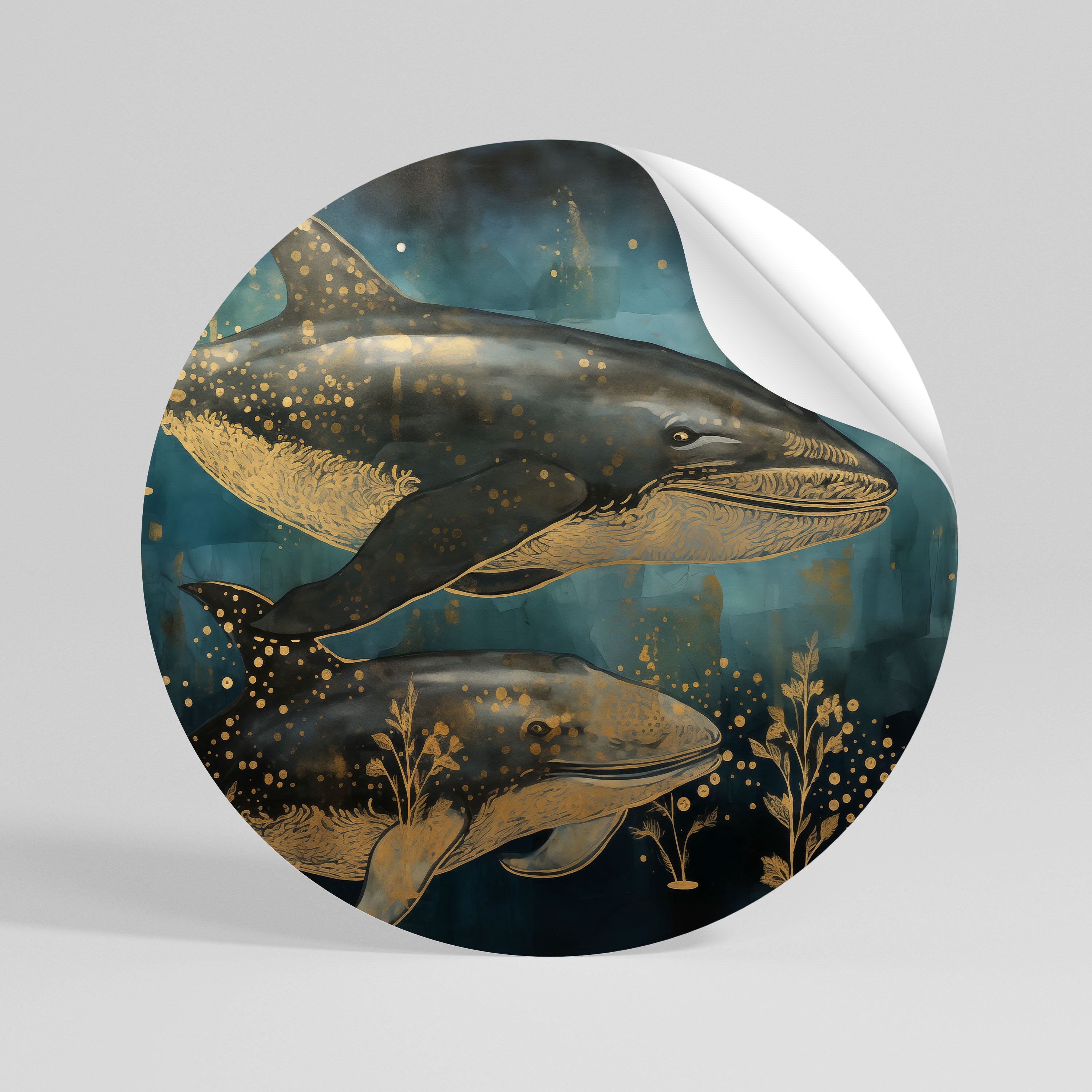 AQUATIC ELEGANCE Vinilo adhesivo redondo