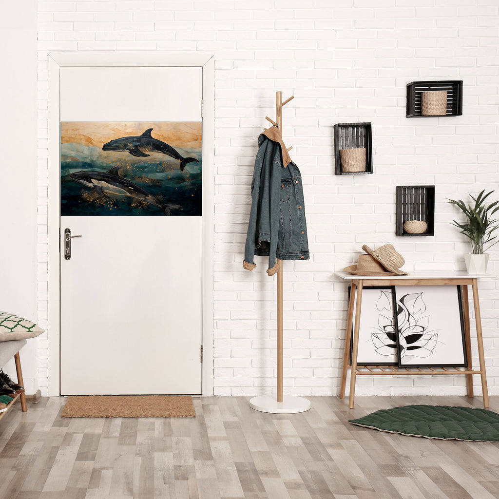 GOLDEN WAVES Peel and Stick Horizontal Poster