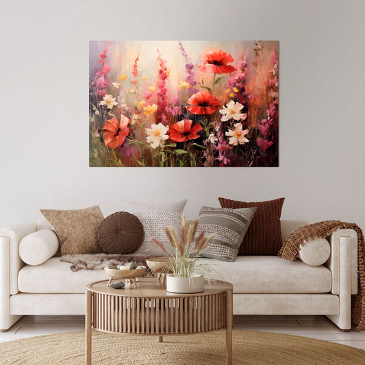 VIBRANT BLOOM SYMPHONY Cuadro en lienzo horizontal