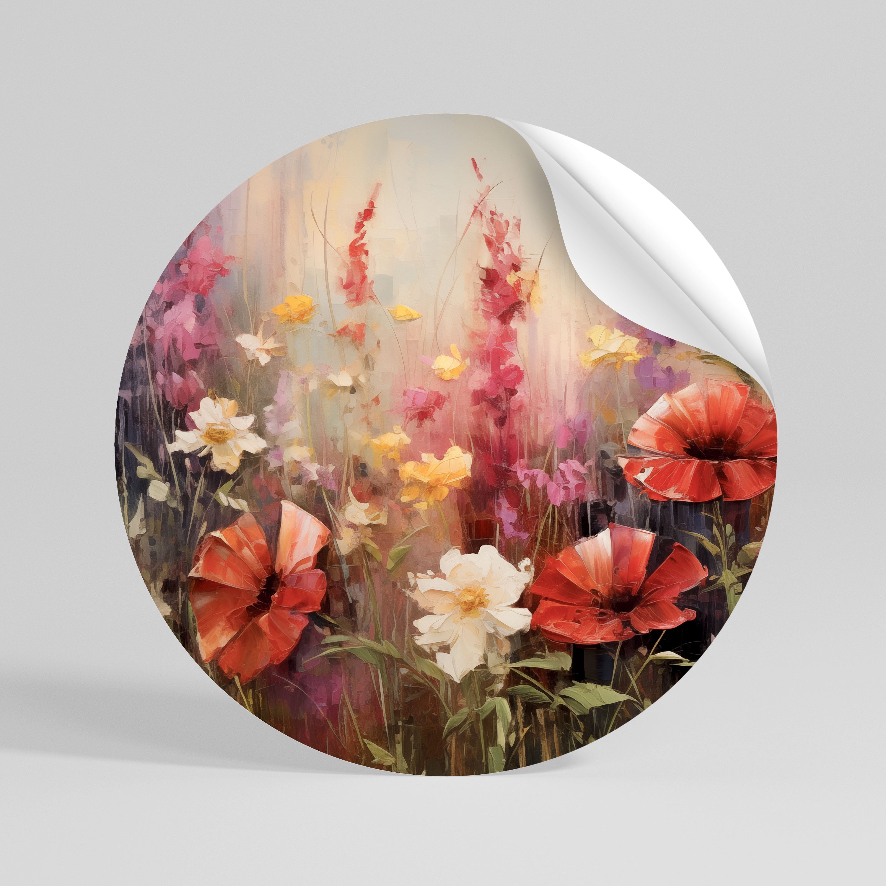 VIBRANT BLOOM SYMPHONY Vinilo adhesivo redondo