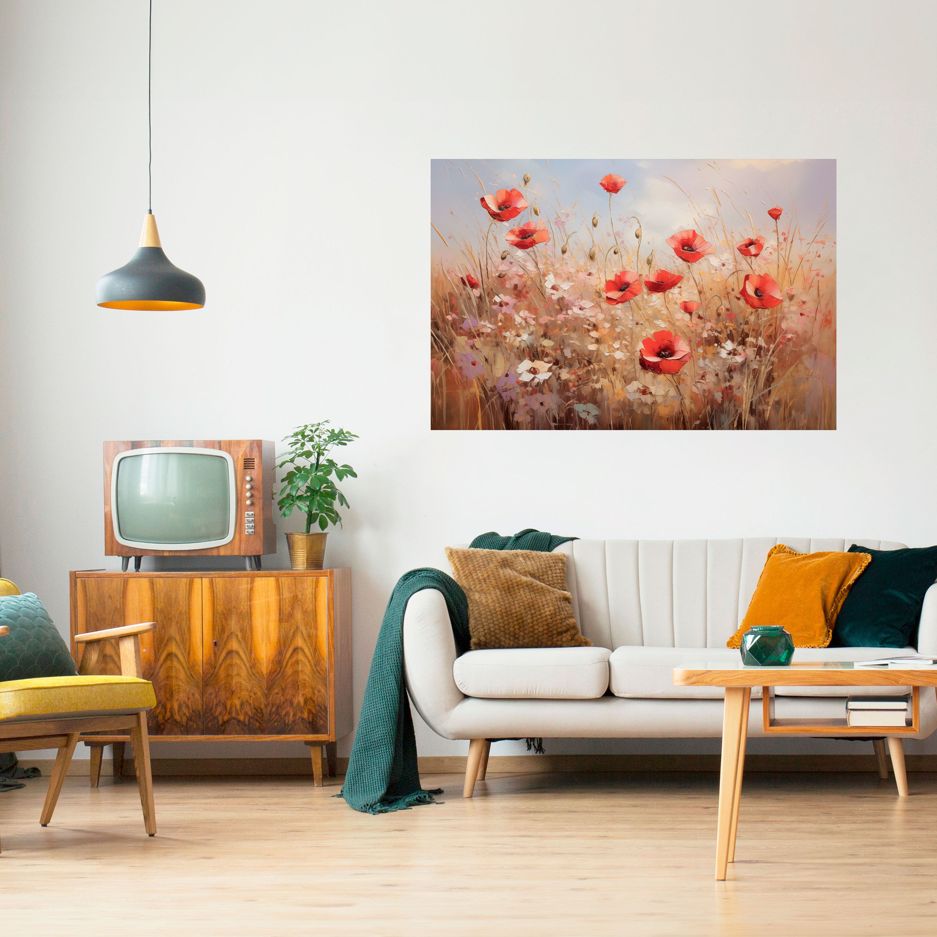 POPPY DREAMSCAPE Peel and Stick Horizontal Poster