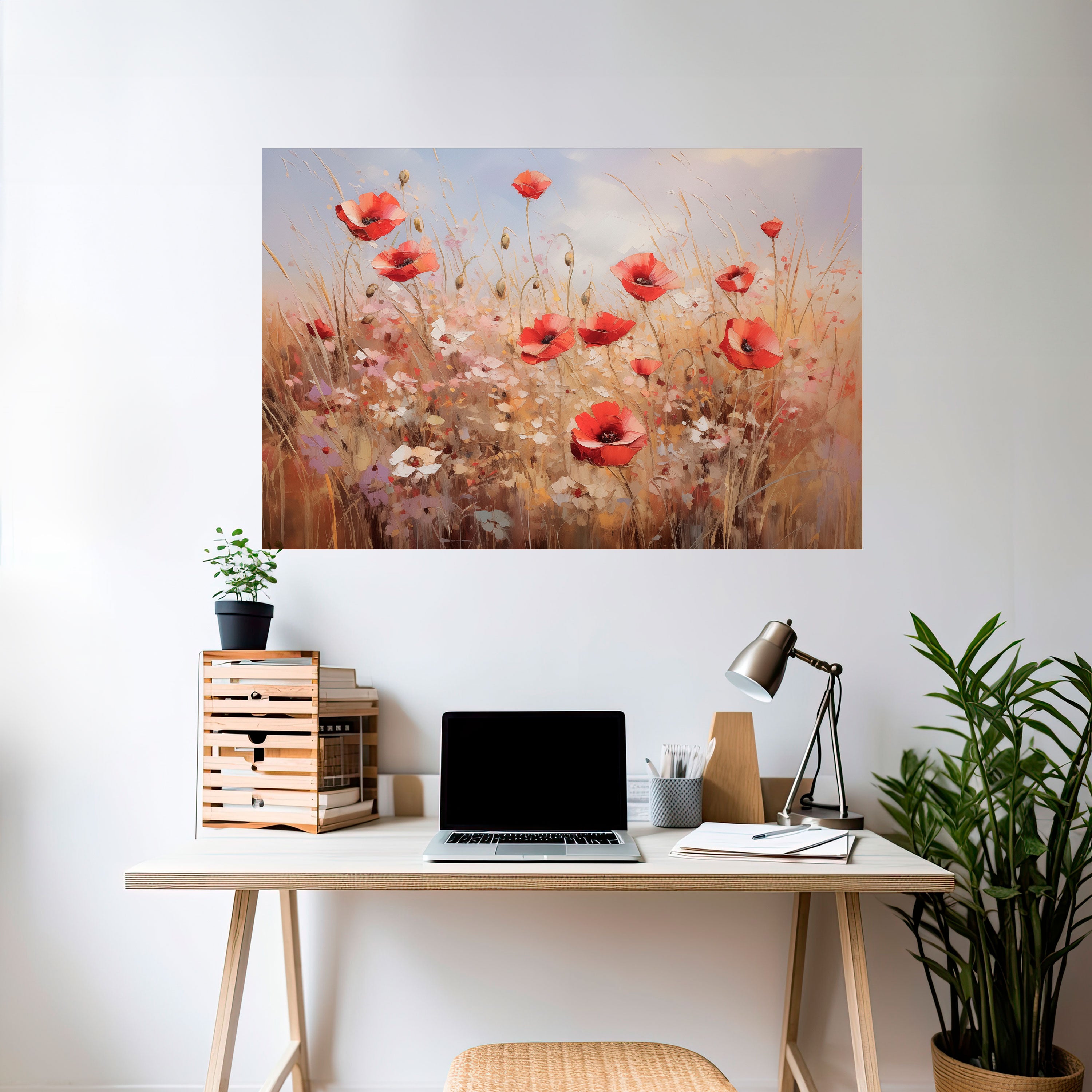 POPPY DREAMSCAPE Peel and Stick Horizontal Poster