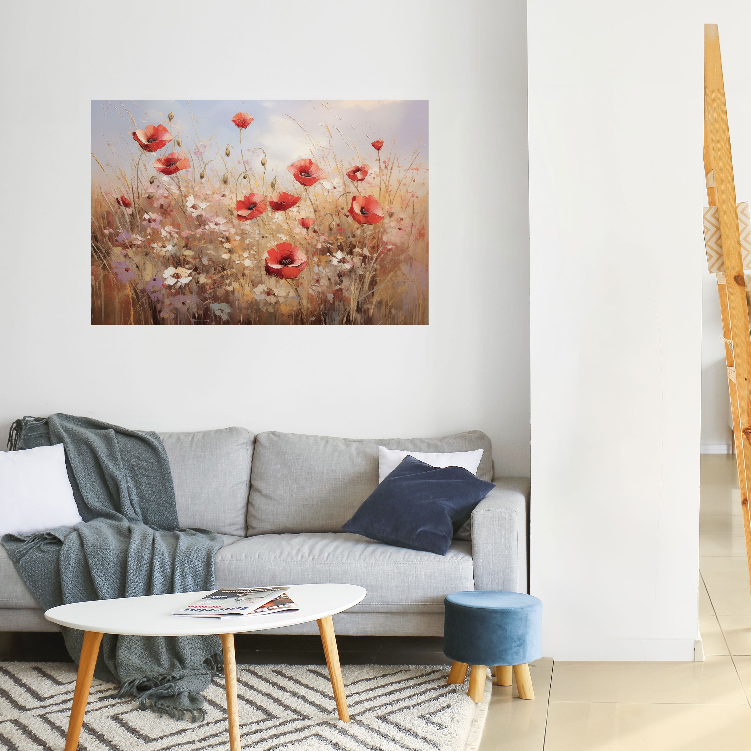 POPPY DREAMSCAPE Peel and Stick Horizontal Poster