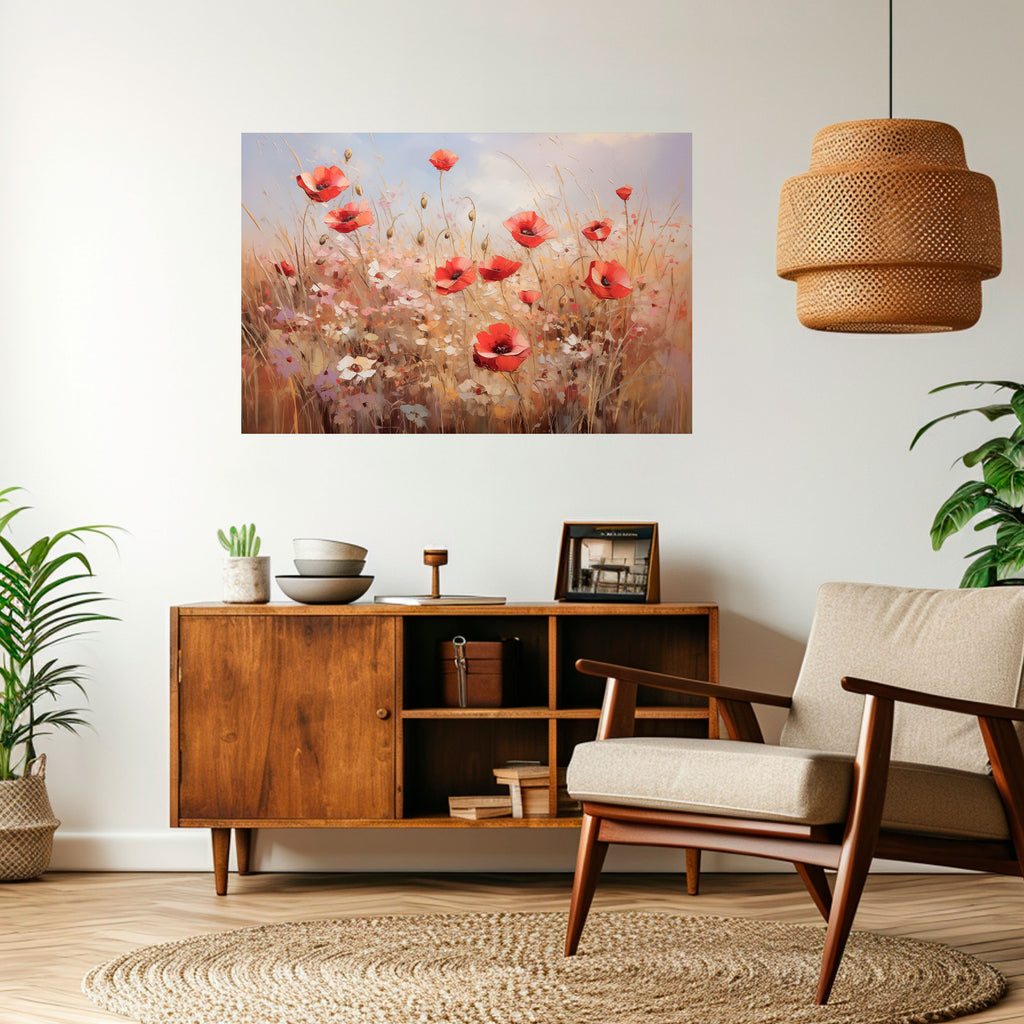 POPPY DREAMSCAPE Peel and Stick Horizontal Poster
