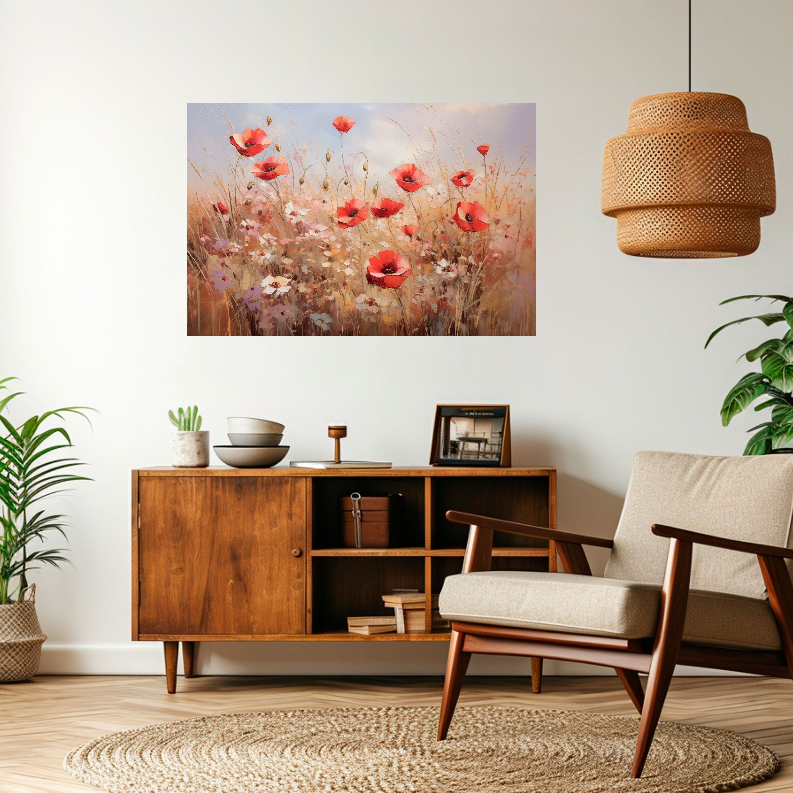 POPPY DREAMSCAPE Peel and Stick Horizontal Poster