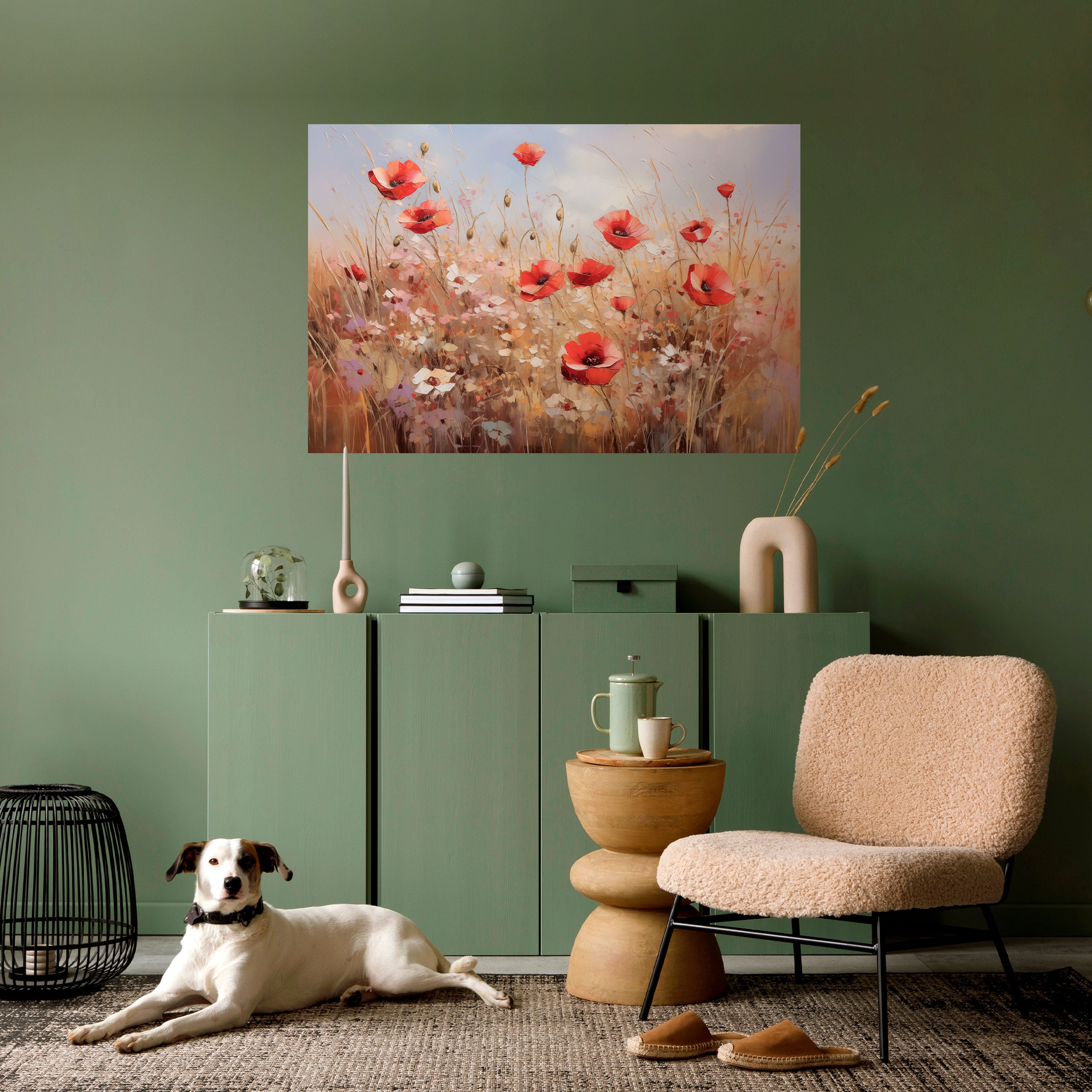 POPPY DREAMSCAPE Peel and Stick Horizontal Poster