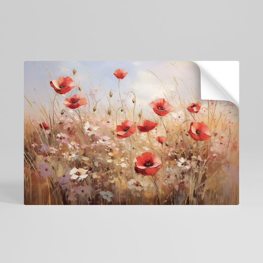 POPPY DREAMSCAPE Póster adhesivo horizontal