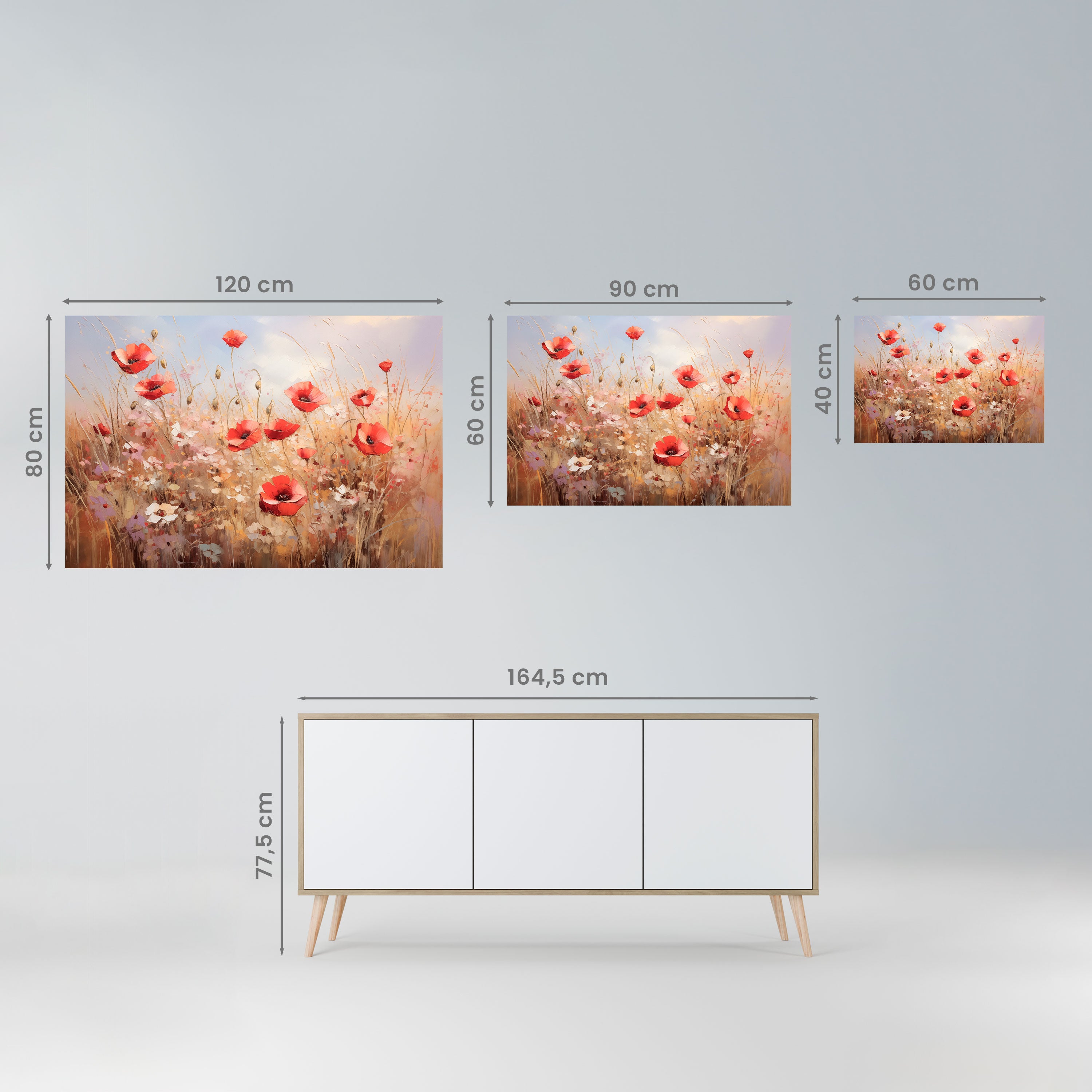 POPPY DREAMSCAPE Peel and Stick Horizontal Poster