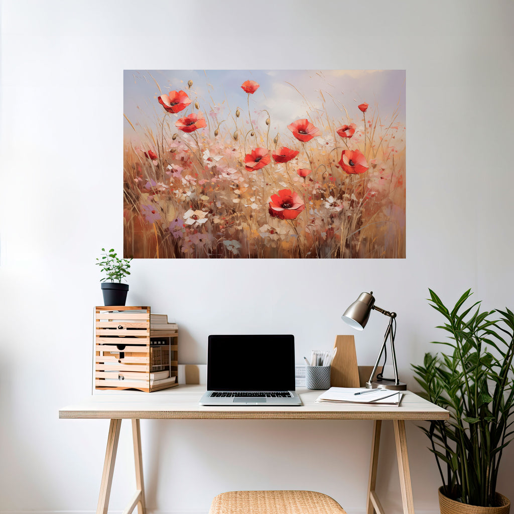 POPPY DREAMSCAPE Peel and Stick Horizontal Poster