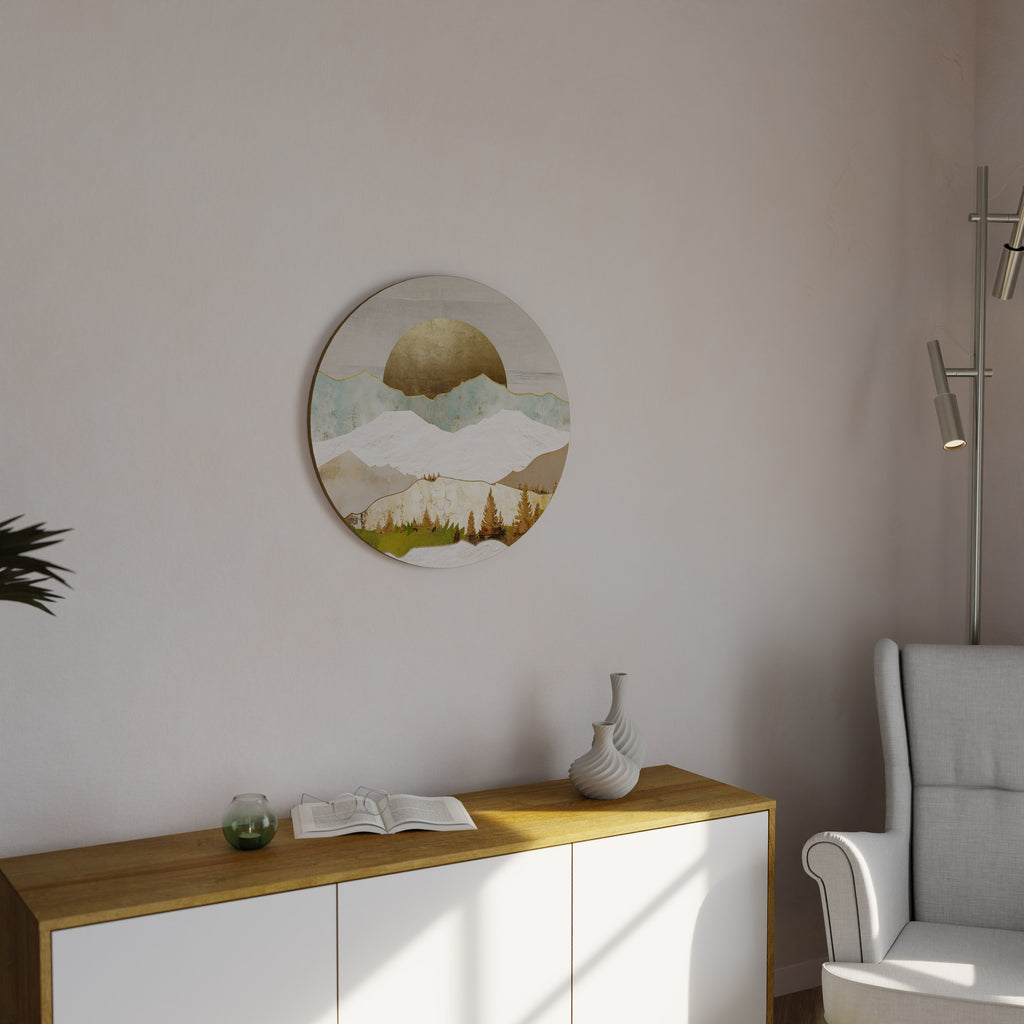 GOLDEN WINTER Round Wall Art