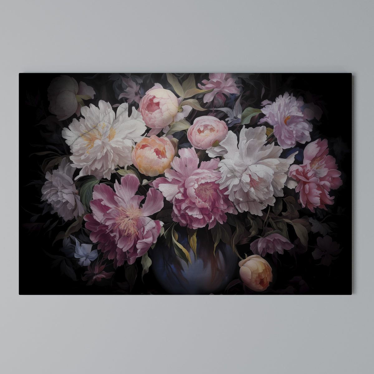 CRASHED PEONIES Cuadro en lienzo horizontal