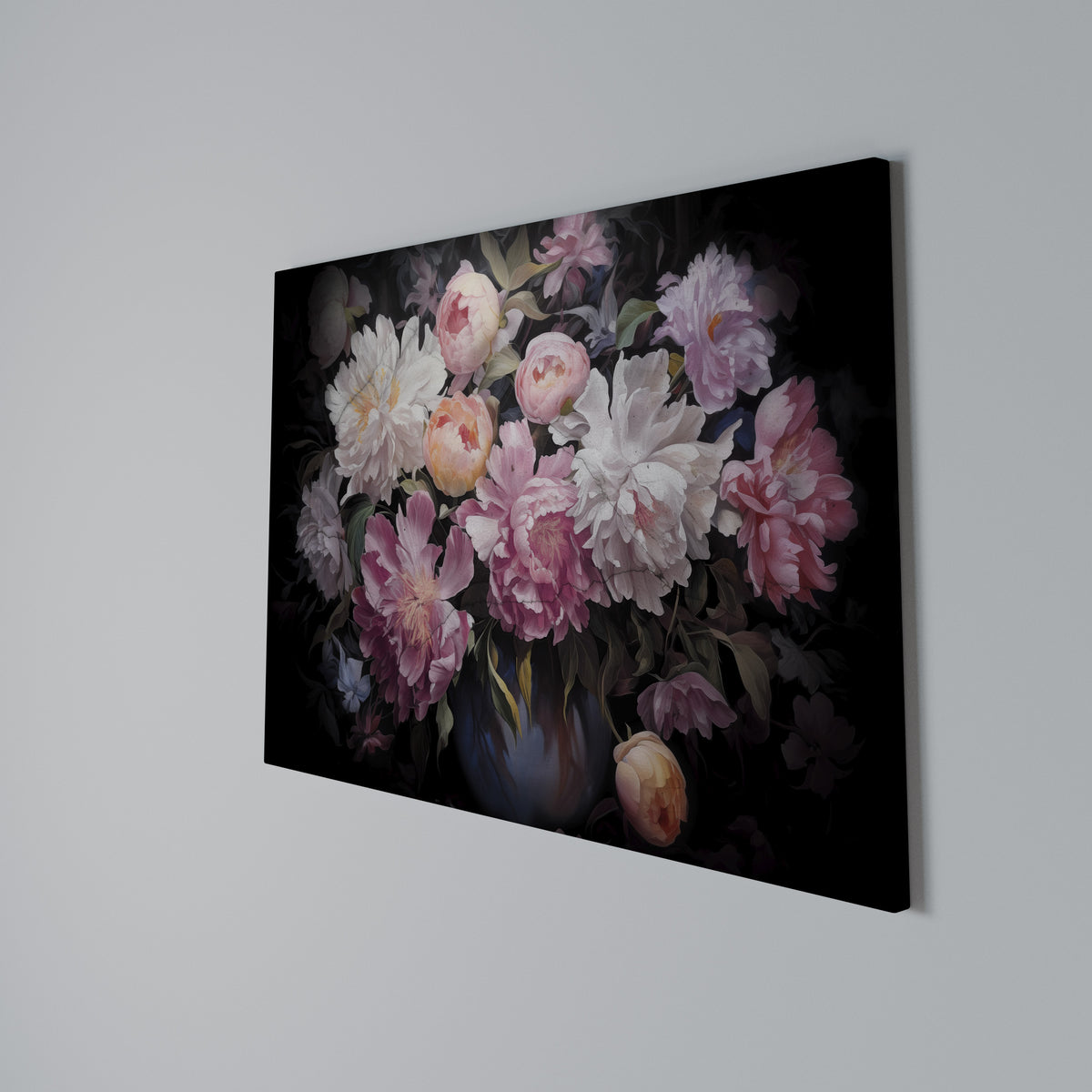 CRASHED PEONIES Cuadro en lienzo horizontal
