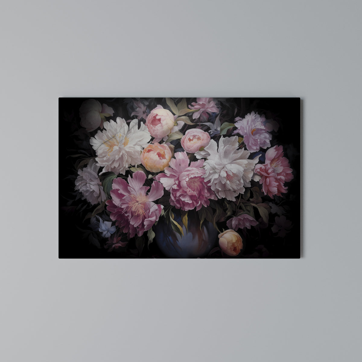 CRASHED PEONIES Cuadro en lienzo horizontal