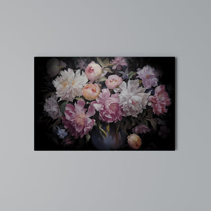CRASHED PEONIES Cuadro en lienzo horizontal