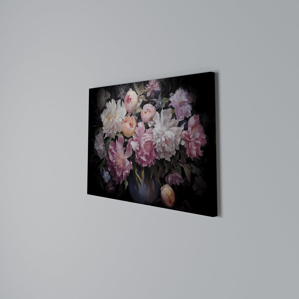 CRASHED PEONIES Cuadro en lienzo horizontal