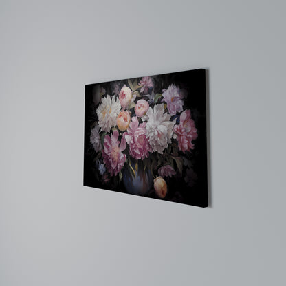 CRASHED PEONIES Cuadro en lienzo horizontal